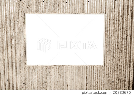 Zinc wall with blank white board for text. 20883670