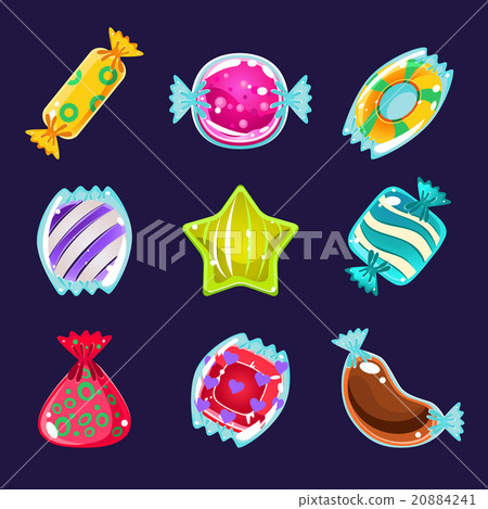 Set of colorful glossy candies Set of colorful glossy candies 20884241