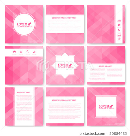 Square set of brochure.  Business, science 20884483