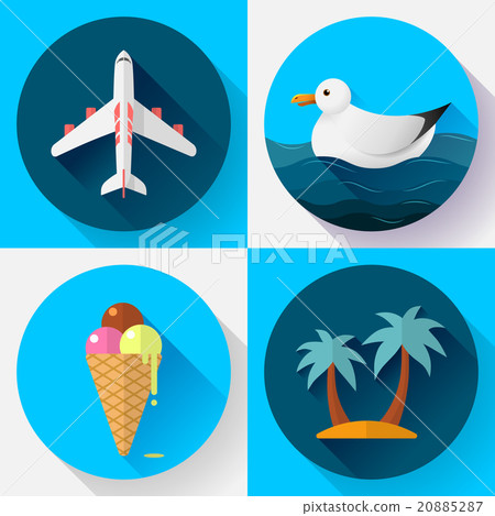 Travel and tourism icon set. Flat designed style - Stock Illustration ...