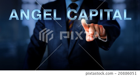 Business Executive Pointing At ANGEL CAPITAL 20886051