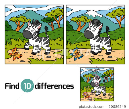 Find differences (zebra and background) Find differences (zebra and background) 20886249