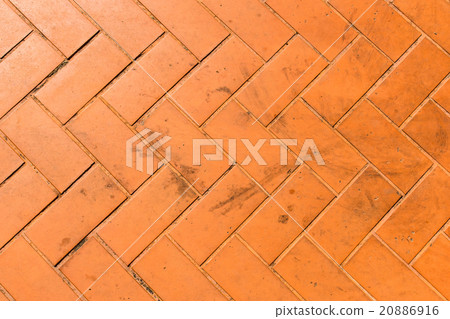 Closeup terracotta ceramic Orange tile floor  20886916