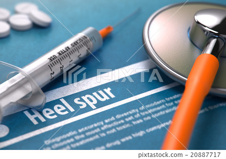 Heel spur. Medical Concept on Blue Background. 20887717