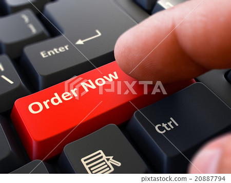 Order Now Concept. Person Click Keyboard Button. Order Now Concept. Person Click Keyboard Button. 20887794