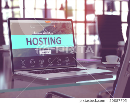 Laptop Screen with Hosting Concept. 20887795