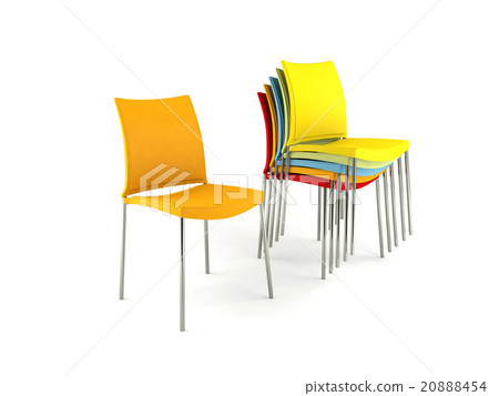 Colorful chairs isolated on white background 20888454