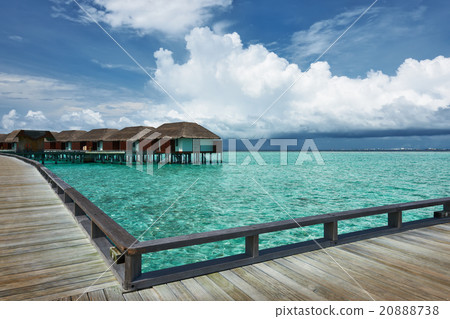 Beautiful beach with water bungalows 20888738