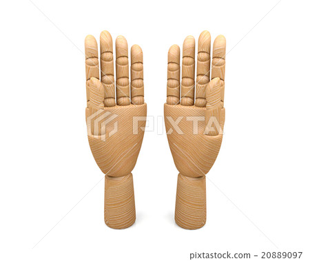 Wooden dummy hands isolated on white background 20889097