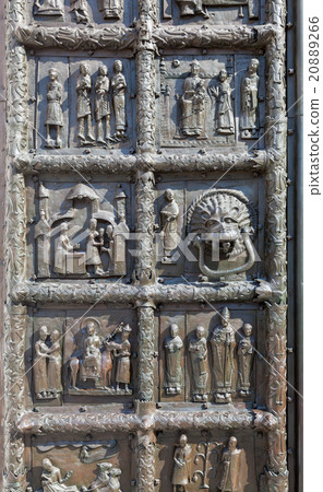 Detail of the bronze gates of St. Sophia Cathedral 20889266