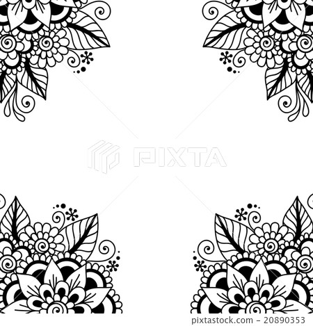 Flower vector ornament frame 20890353