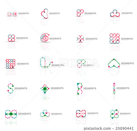 Set of linear abstract logos. Swirl, circle Set of linear abstract logos. Swirl, circle 20890441