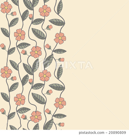 Floral vector pattern. Seamless doodle flowers. 20890809