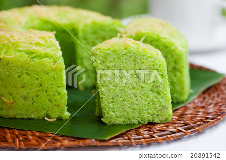Pandan chiffon cake Traditional Indonesian desert  20891542