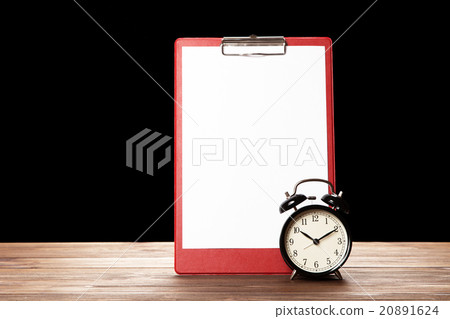 Blank paper sheet and alarm clock Blank paper sheet and alarm clock 20891624