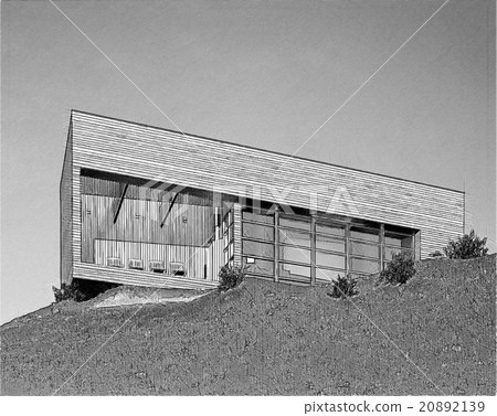 Black And White Drawing Of A Building Black And White Drawing Of A Building 20892139