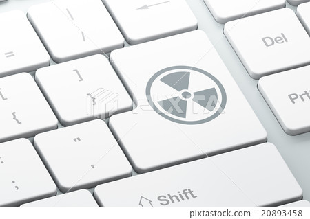 Science concept: Radiation on computer keyboard 20893458