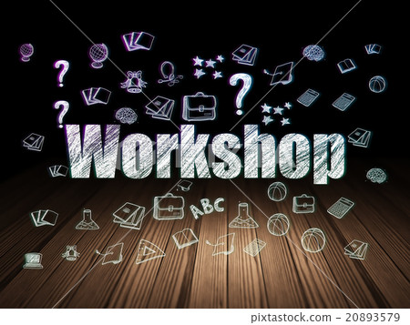 Learning concept: Workshop in grunge dark room Learning concept: Workshop in grunge dark room 20893579