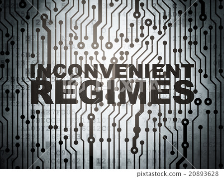 Political concept: circuit board with Inconvenient Political concept: circuit board with Inconvenient 20893628