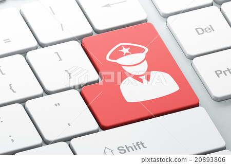 Law concept: Police on computer keyboard 20893806