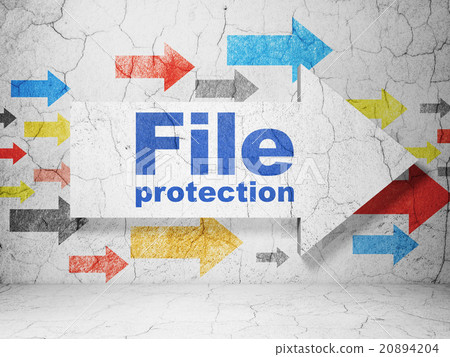 Security concept: arrow with File Protection on 20894204