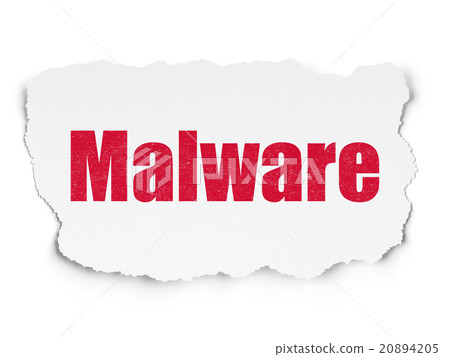 Safety concept: Malware on Torn Paper background 20894205