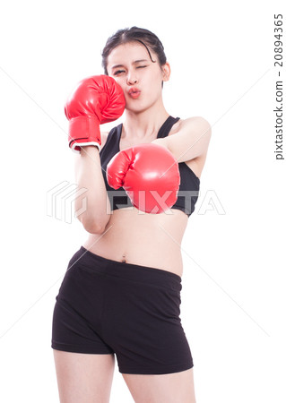 woman boxing wearing boxing gloves woman boxing wearing boxing gloves 20894365