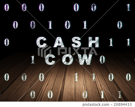 Finance concept: Cash Cow in grunge dark room 20894433