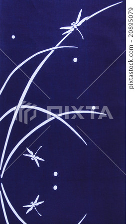 Cotton fabric Yukata Fabric dyed fabric Susuki and dragonfly 20895079