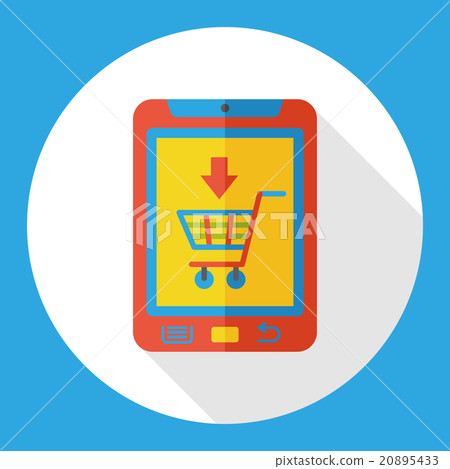online shopping by cellphone flat icon 20895433