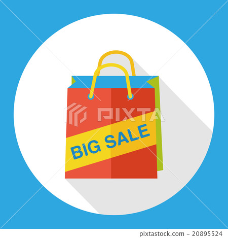shopping paper bag flat icon - Stock Illustration [20895524] - PIXTA
