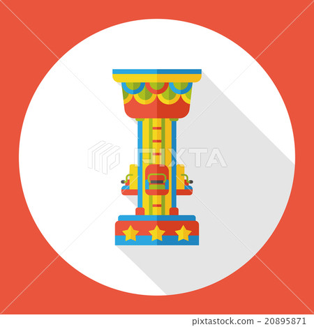 amusement park drop tower flat icon amusement park drop tower flat icon 20895871
