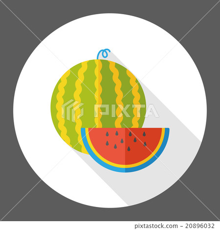 fruit watermelon flat icon - Stock Illustration [20896032] - PIXTA