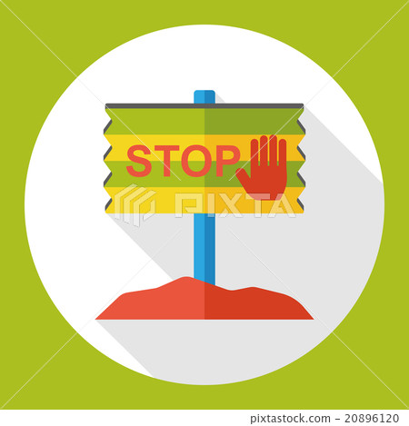 stop sign flat icon 20896120