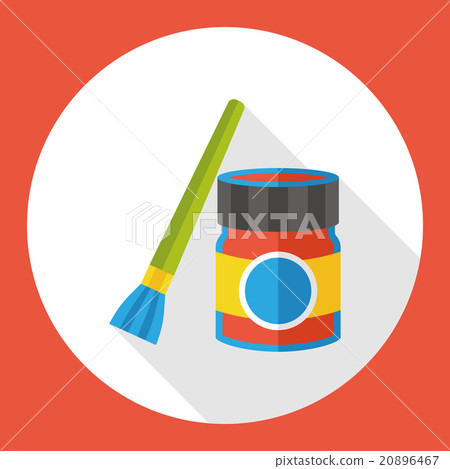 paint brush and pigment flat icon paint brush and pigment flat icon 20896467