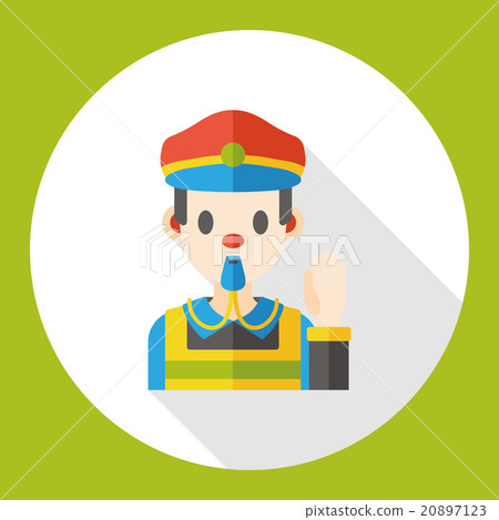 Traffic police flat icon 20897123
