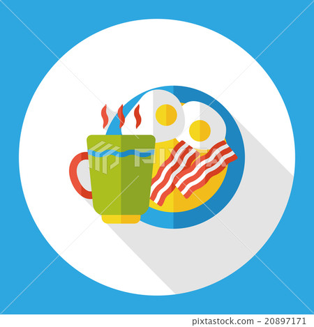breakfast and drink flat icon - Stock Illustration [20897171] - PIXTA