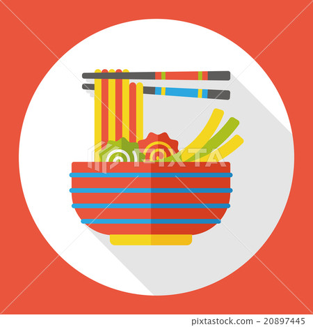 插图素材: noodle flat icon