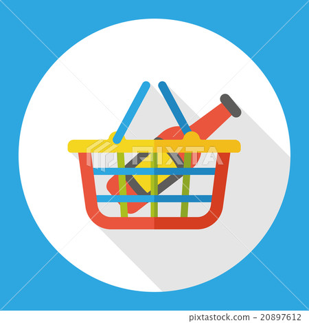 shopping basket flat icon - Stock Illustration [20897612] - PIXTA
