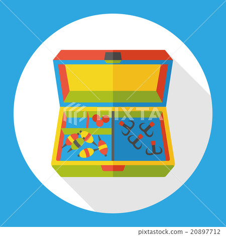 box of fishing bait flat icon - Stock Illustration [20897712] - PIXTA