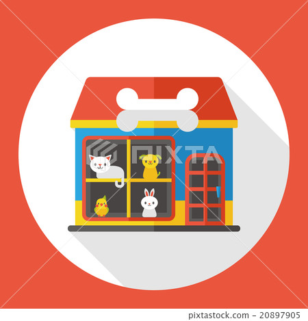 shop store pet flat icon - Stock Illustration [20897905] - PIXTA