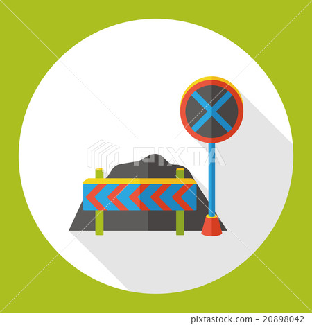 traffic roadblocks flat icon 20898042
