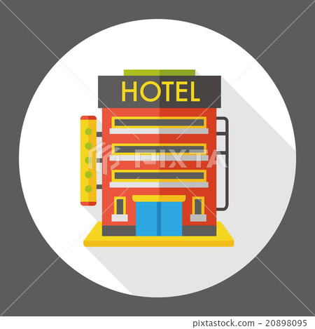 hotel building flat icon 20898095