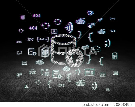 Database concept: Database With Lock in grunge Database concept: Database With Lock in grunge 20898496