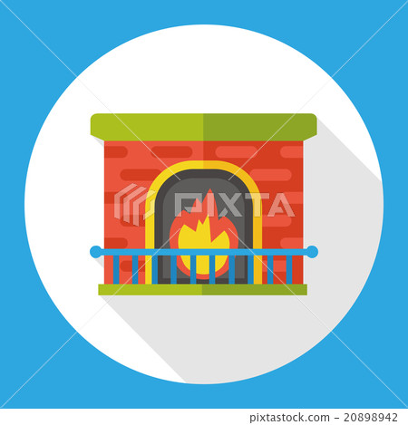 Fireplace flat icon Fireplace flat icon 20898942