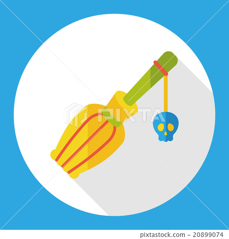 Witch broom flat icon - Stock Illustration [20899074] - PIXTA