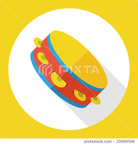 Tambourine music instrument flat icon 20899566