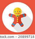 Christmas gingerbread man flat icon 20899718