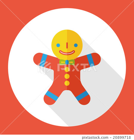 Christmas gingerbread man flat icon 20899718