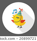 singing bird flat icon 20899721